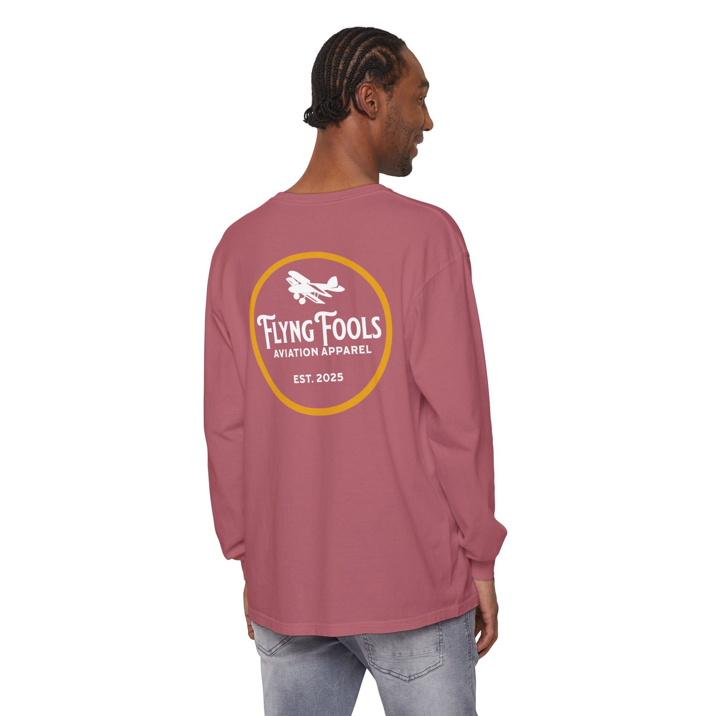 Flying Fools Aviation Long Sleeve Tee — 'Flying Fools' Logo