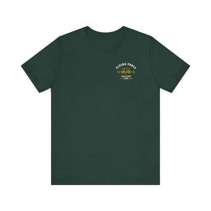 Aviation Club Tee — "Flying Fools" Racing Flag Graphic