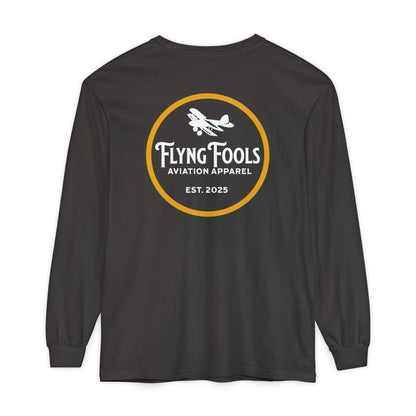Flying Fools Aviation Long Sleeve Tee — 'Flying Fools' Logo