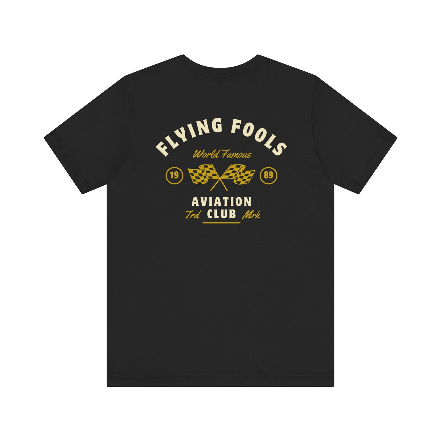Aviation Club Tee — "Flying Fools" Racing Flag Graphic