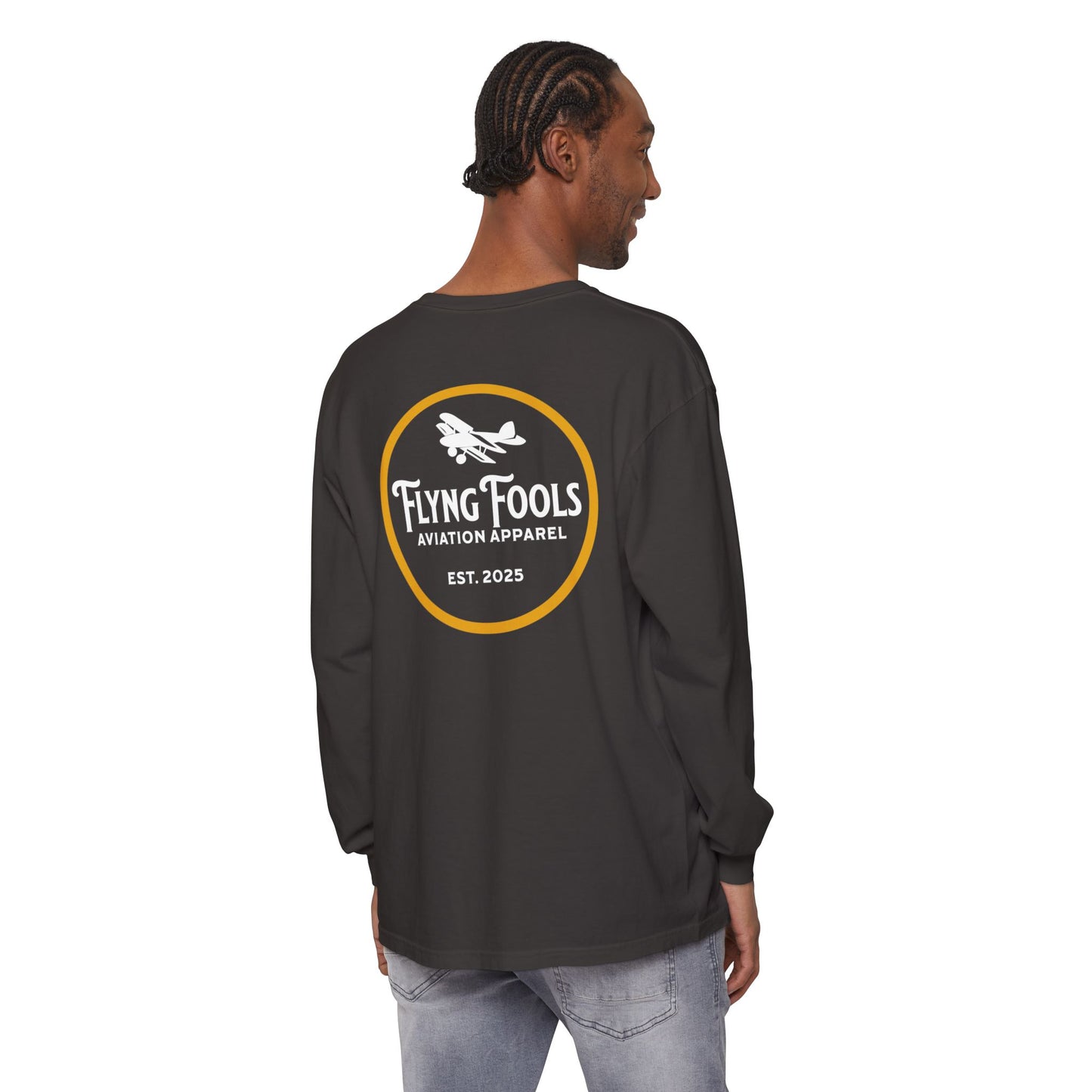 Flying Fools Aviation Long Sleeve Tee — 'Flying Fools' Logo