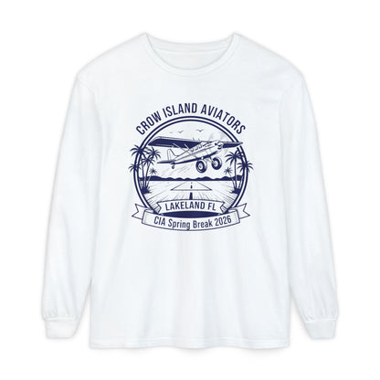Crow Island Aviators Lakeland FL Long Sleeve T-Shirt — CIA Spring Break 2026 Plane Graphic