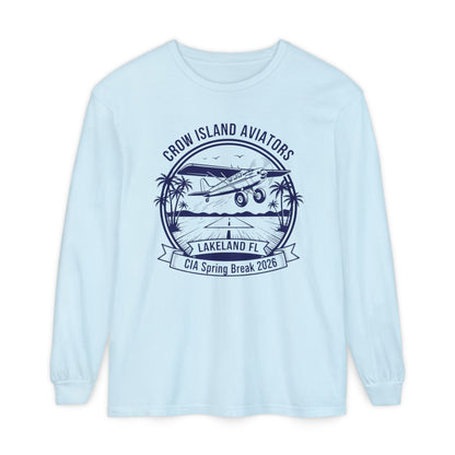 Crow Island Aviators Lakeland FL Long Sleeve T-Shirt — CIA Spring Break 2026 Plane Graphic