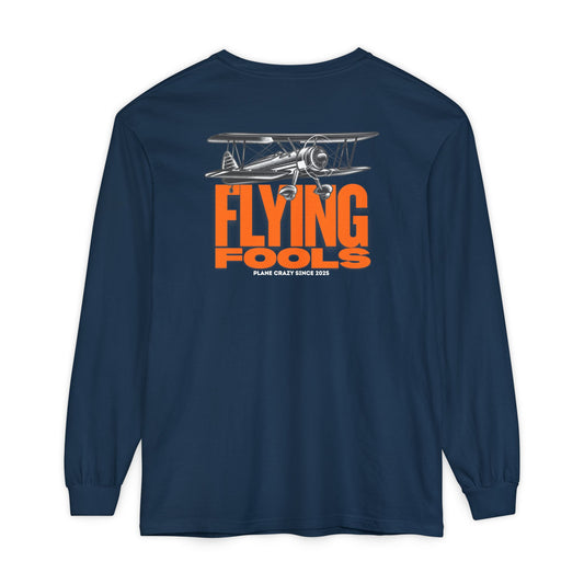 Flying Fools Vintage Biplane Long Sleeve