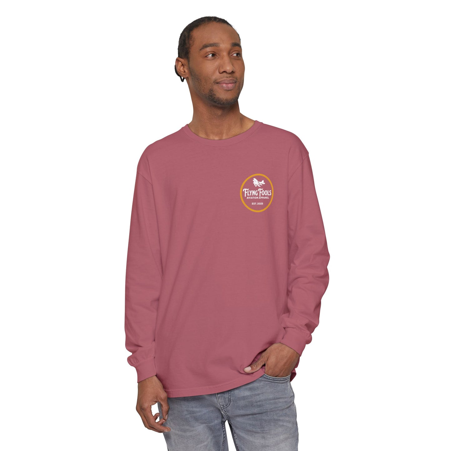 Flying Fools Aviation Long Sleeve Tee — 'Flying Fools' Logo