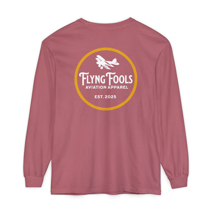 Flying Fools Aviation Long Sleeve Tee — 'Flying Fools' Logo