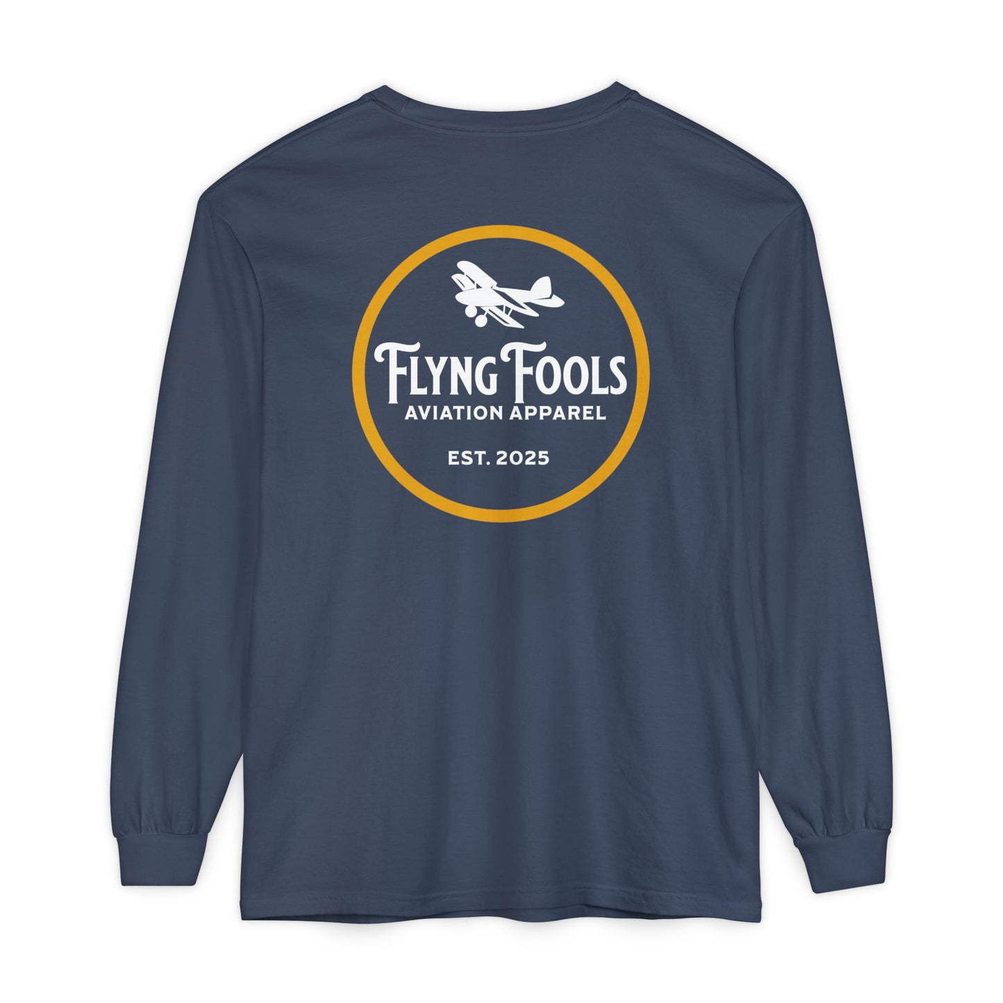 Flying Fools Aviation Long Sleeve Tee — 'Flying Fools' Logo