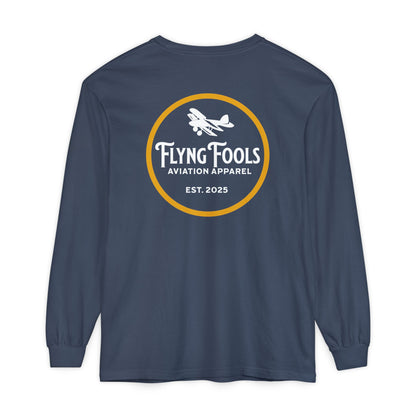 Flying Fools Aviation Long Sleeve Tee — 'Flying Fools' Logo