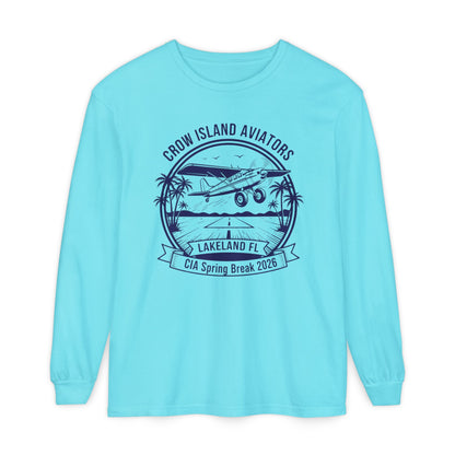 Crow Island Aviators Lakeland FL Long Sleeve T-Shirt — CIA Spring Break 2026 Plane Graphic