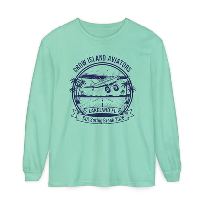Crow Island Aviators Lakeland FL Long Sleeve T-Shirt — CIA Spring Break 2026 Plane Graphic