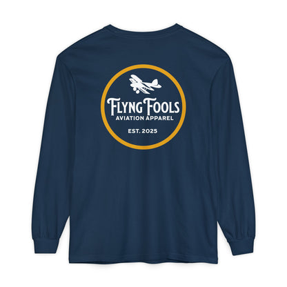 Flying Fools Aviation Long Sleeve Tee — 'Flying Fools' Logo