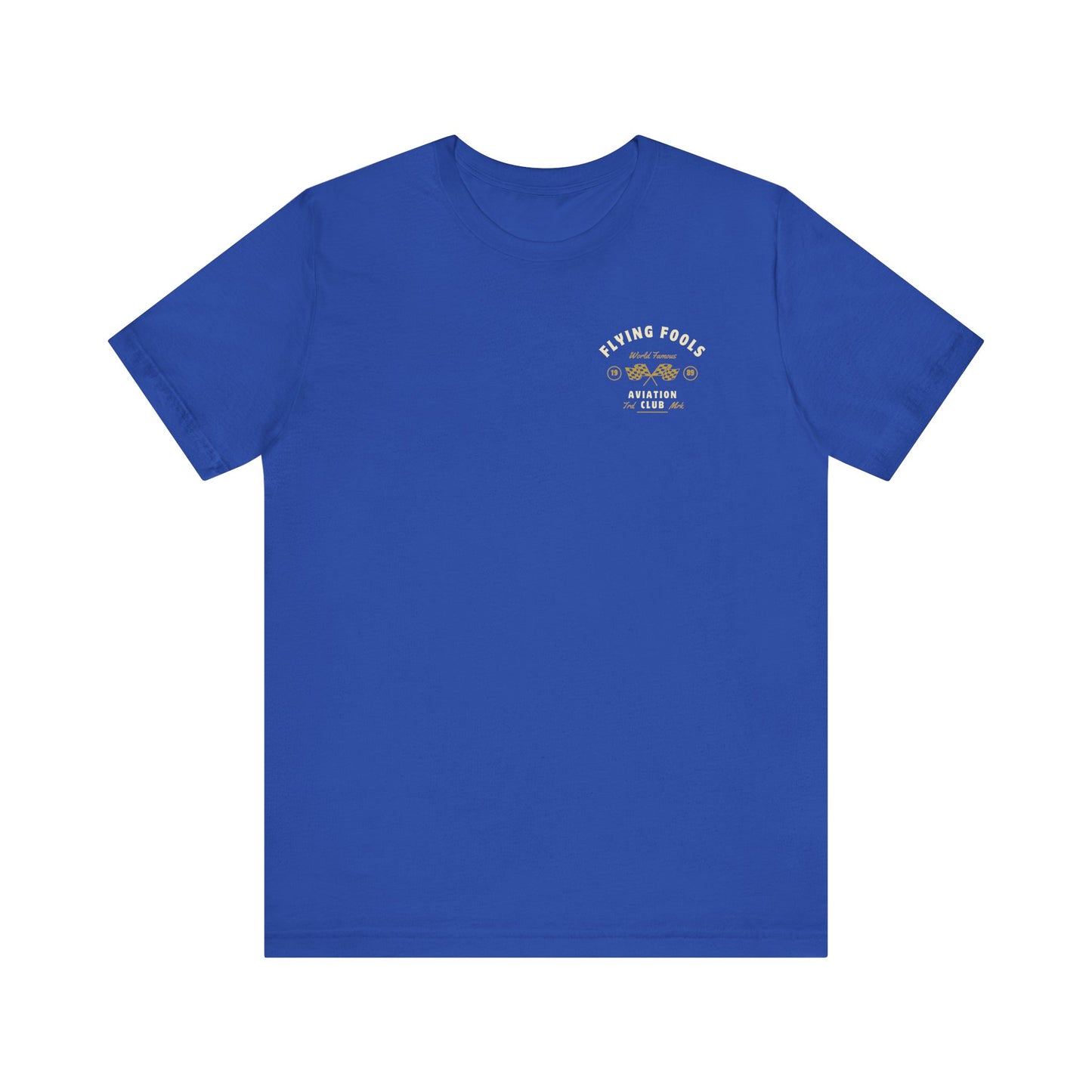 Aviation Club Tee — "Flying Fools" Racing Flag Graphic