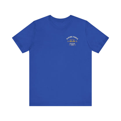 Aviation Club Tee — "Flying Fools" Racing Flag Graphic