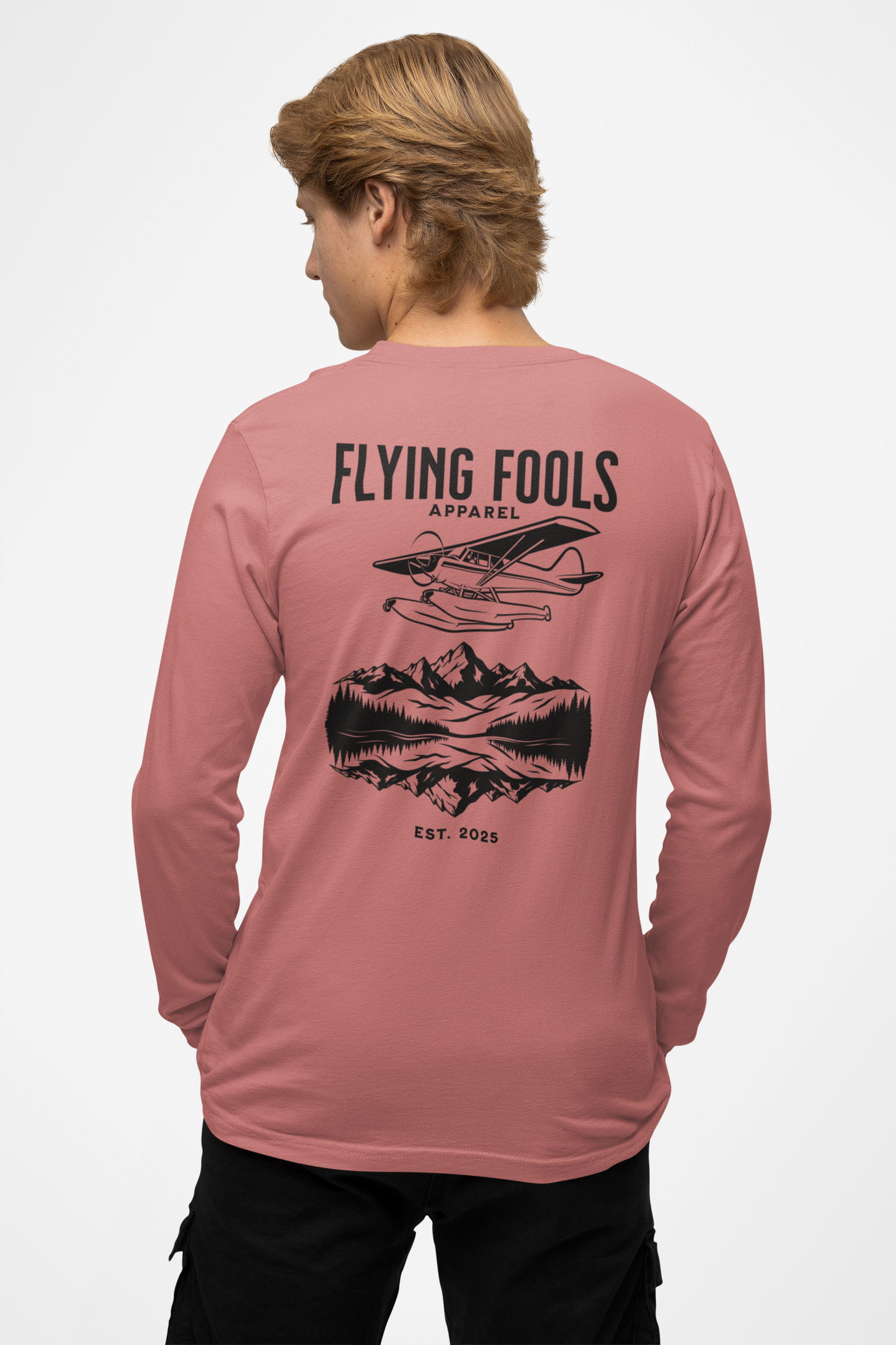 Flying Fools Long Sleeve Seaplane & Mountain Tee