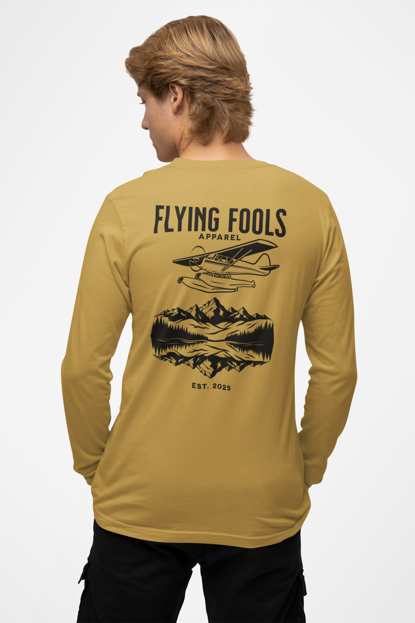 Flying Fools Long Sleeve Seaplane & Mountain Tee