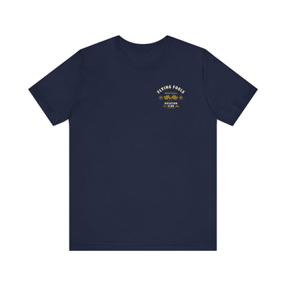 Aviation Club Tee — "Flying Fools" Racing Flag Graphic