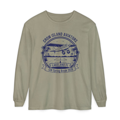 Crow Island Aviators Lakeland FL Long Sleeve T-Shirt — CIA Spring Break 2026 Plane Graphic