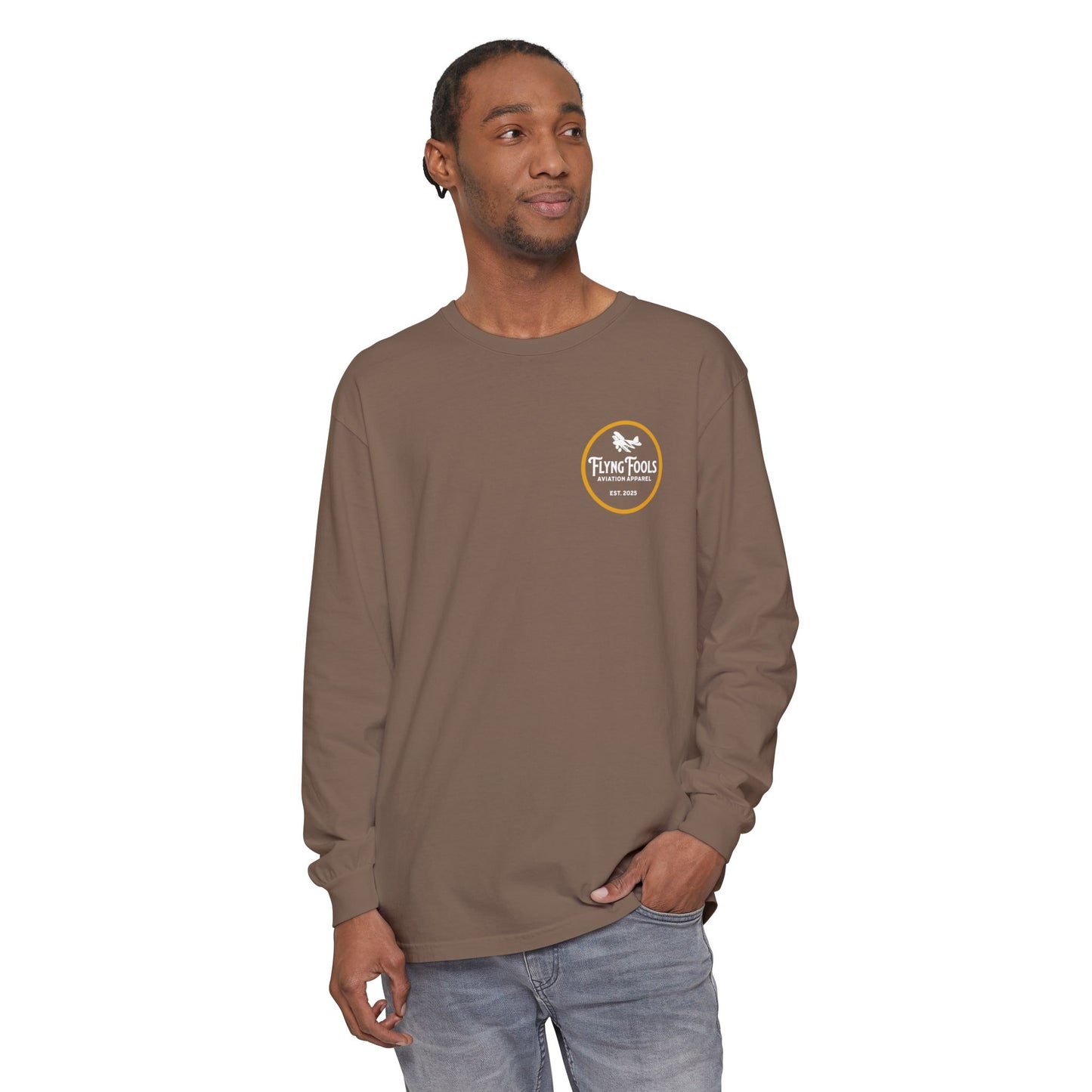 Flying Fools Aviation Long Sleeve Tee — 'Flying Fools' Logo
