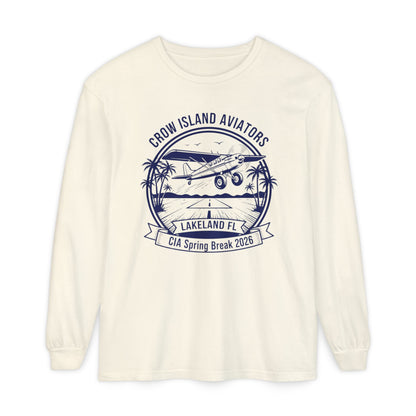 Crow Island Aviators Lakeland FL Long Sleeve T-Shirt — CIA Spring Break 2026 Plane Graphic