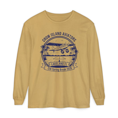 Crow Island Aviators Lakeland FL Long Sleeve T-Shirt — CIA Spring Break 2026 Plane Graphic