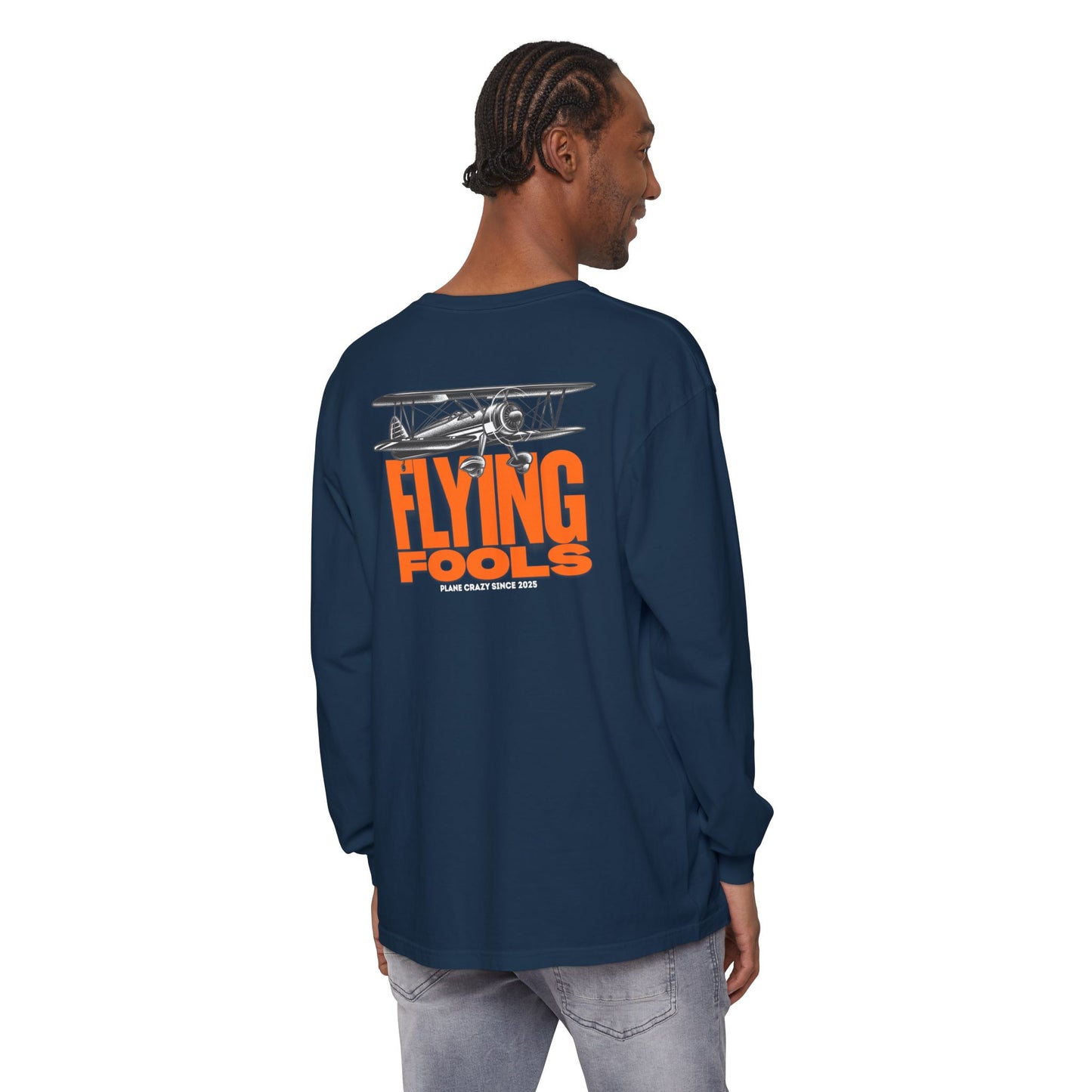 Flying Fools Vintage Biplane Long Sleeve