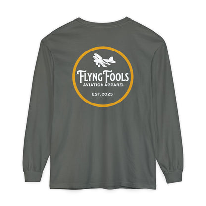 Flying Fools Aviation Long Sleeve Tee — 'Flying Fools' Logo