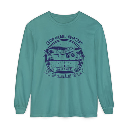 Crow Island Aviators Lakeland FL Long Sleeve T-Shirt — CIA Spring Break 2026 Plane Graphic