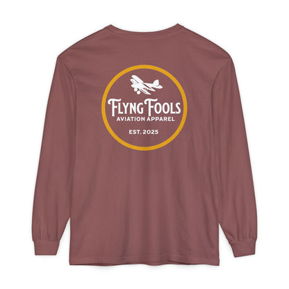 Flying Fools Aviation Long Sleeve Tee — 'Flying Fools' Logo