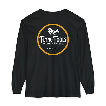 Flying Fools Aviation Long Sleeve Tee — 'Flying Fools' Logo