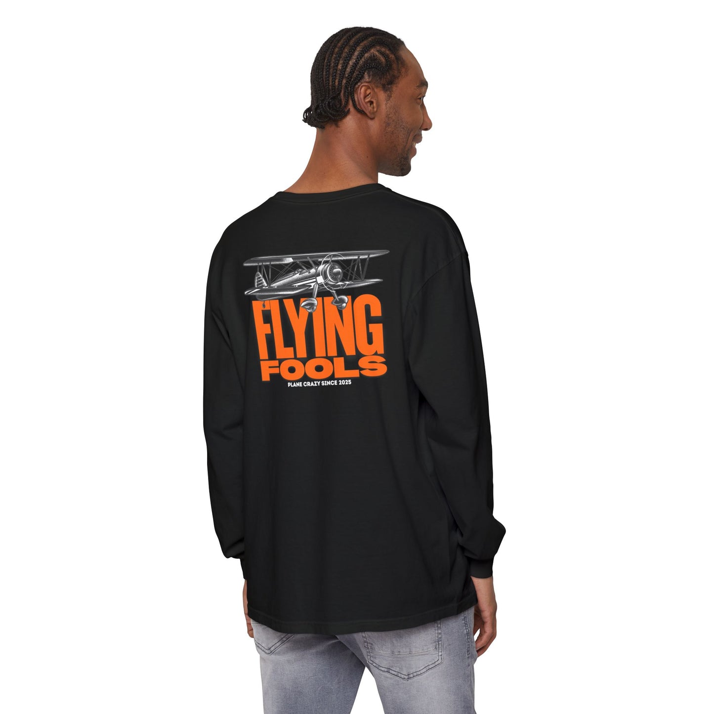 Flying Fools Vintage Biplane Long Sleeve